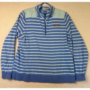 Vineyard Vines‎ Shep Shirt 100% Cotton Blue & Aqua Striped Preppy Size Large